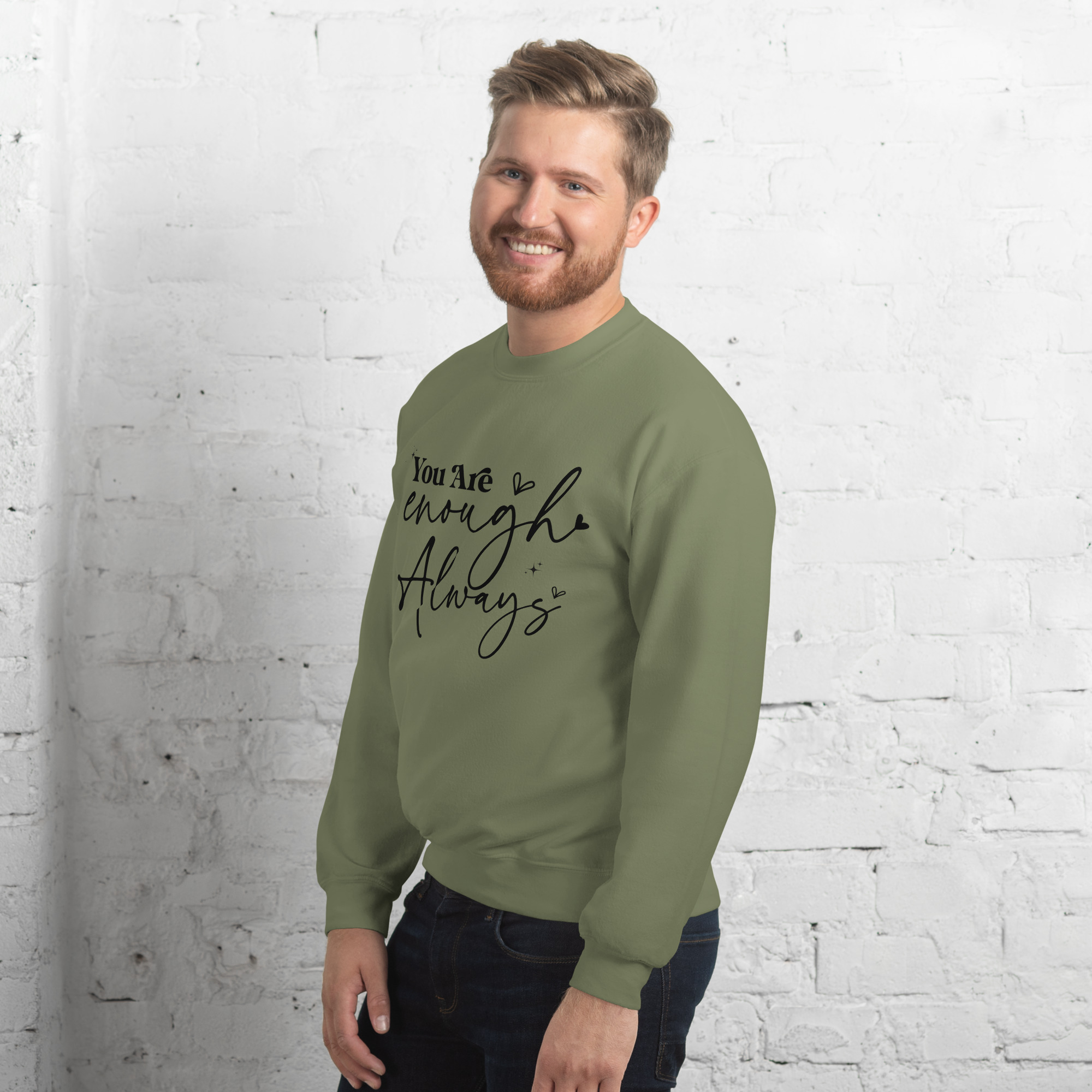 unisex-crew-neck-sweatshirt-military-green-left-front-6733145f0db7f.jpg