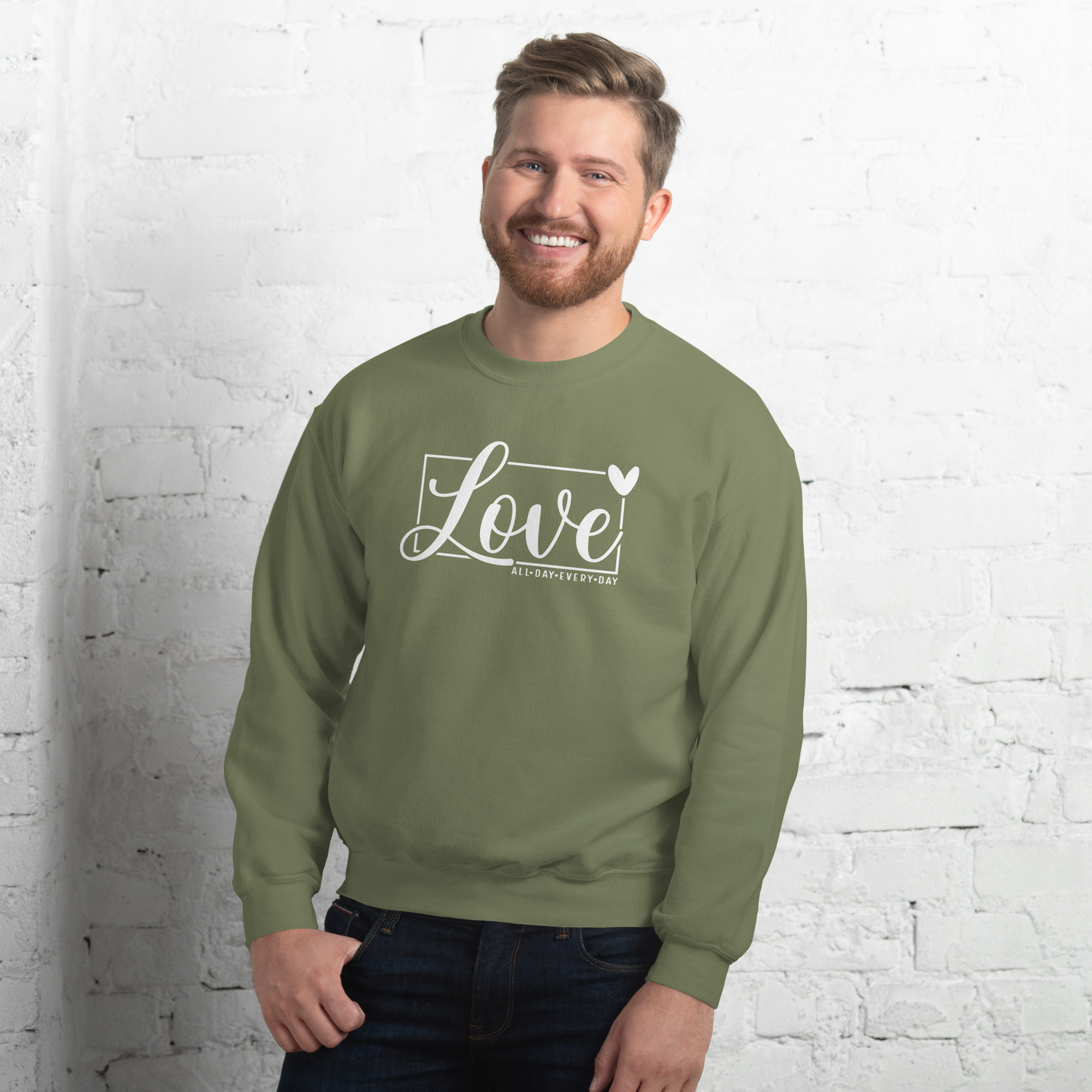 unisex-crew-neck-sweatshirt-military-green-front-677f9bf2ee226.jpg