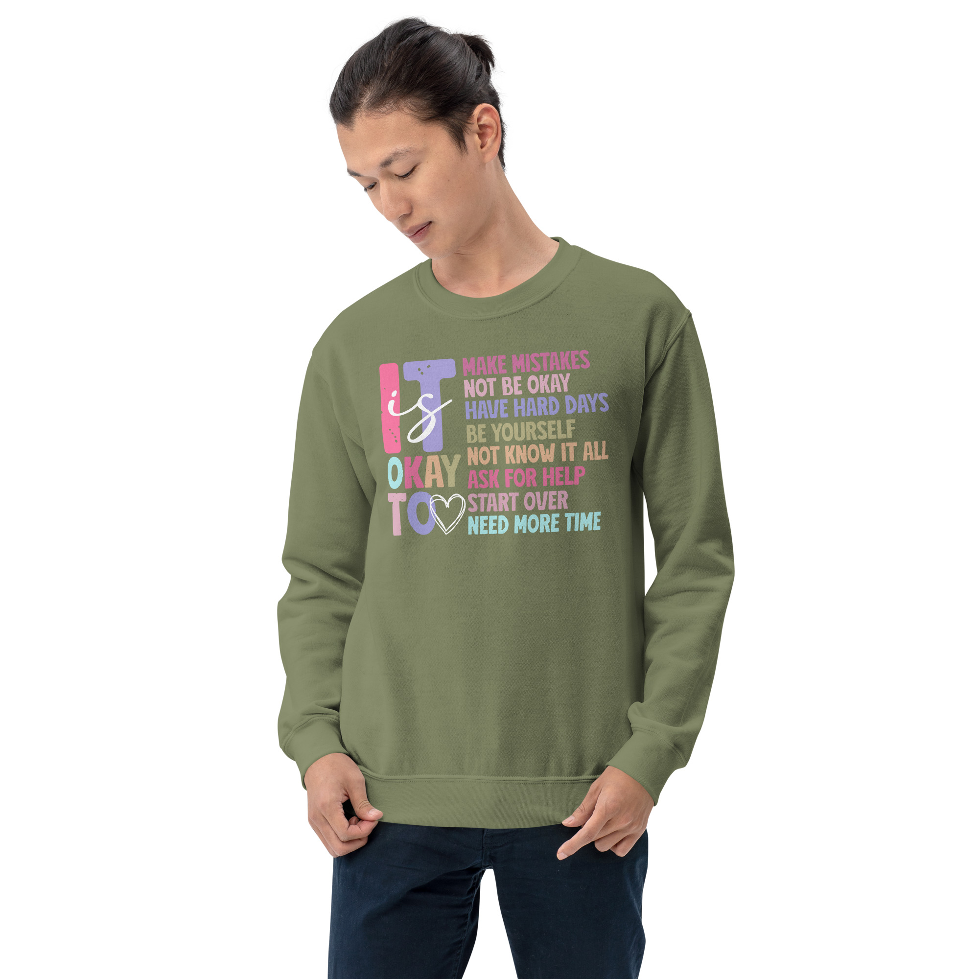 unisex-crew-neck-sweatshirt-military-green-front-679c971786106.jpg